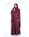 Mehar Premium Stylish Party Ramzia abaya, Full set.