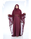 Mehar Premium Stylish Party Ramzia abaya, Full set.